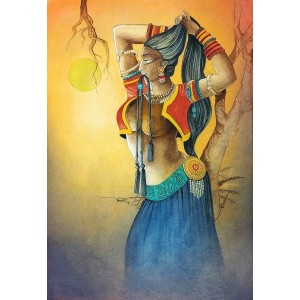A. H. Rizvi, 15 x 22 inch, Watercolor on Paper, Figurative Painting-AC-AHR-022